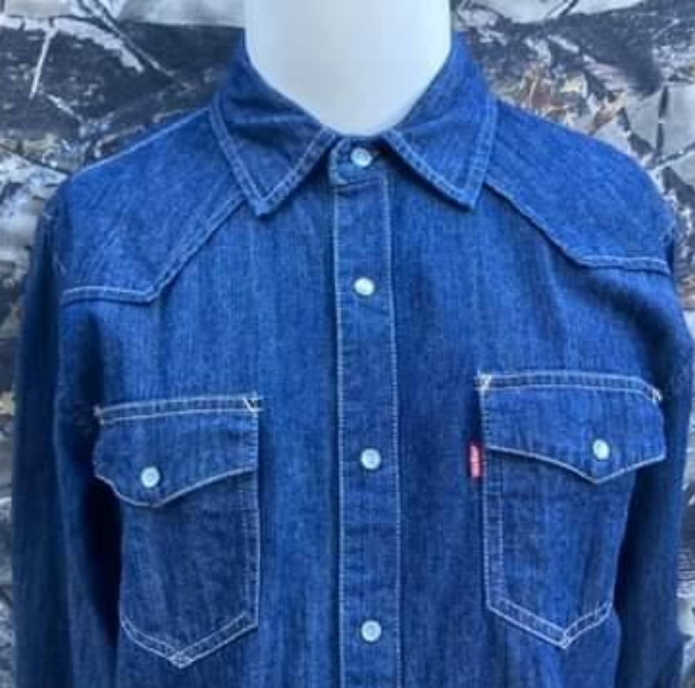 Levi's Barstow Triple Stitch High Quality Pearl Snap Western Shirt Men's Medium - Picture 3 of 16